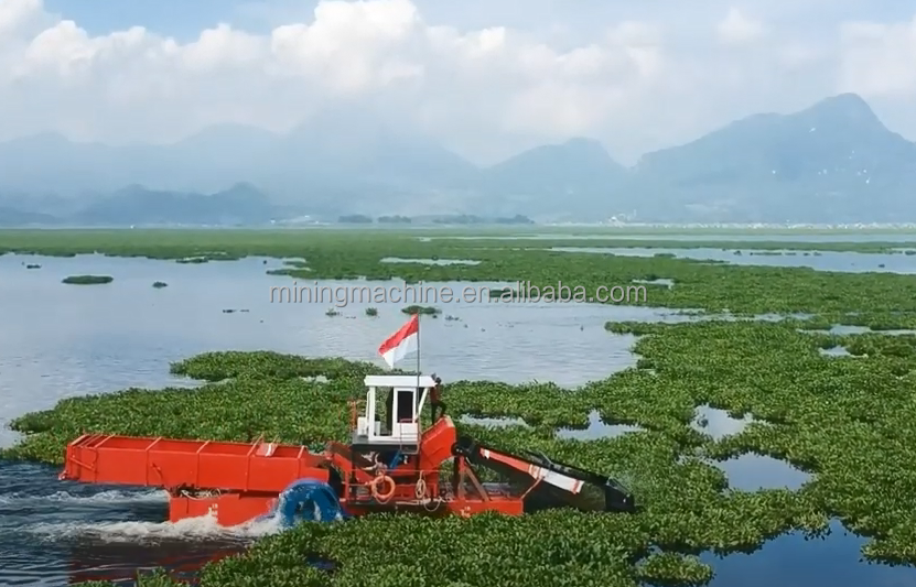 Keda 9HP Engine Aquatic Weed Harvester with Full Hydraulic Control and Low Noise Level for Efficient Garbage Salvage