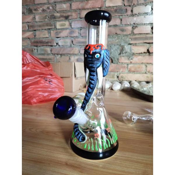 Beaker трубы курения 7mm стекла кальяна льда стеклянный со светящими этикетами 12Inch
