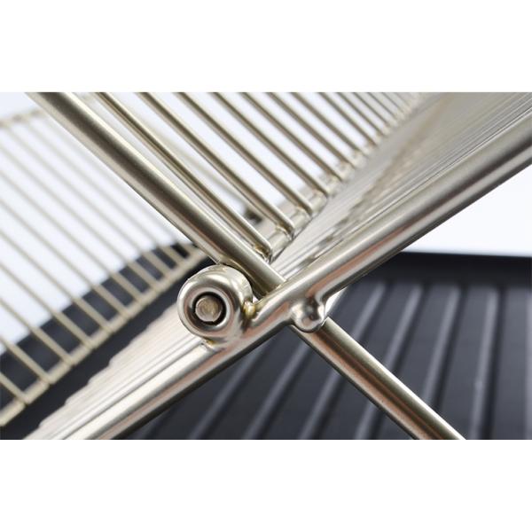 Folding X Shape Kitchen Dish Rack , 20.5cm Height Stainless Dish Rack