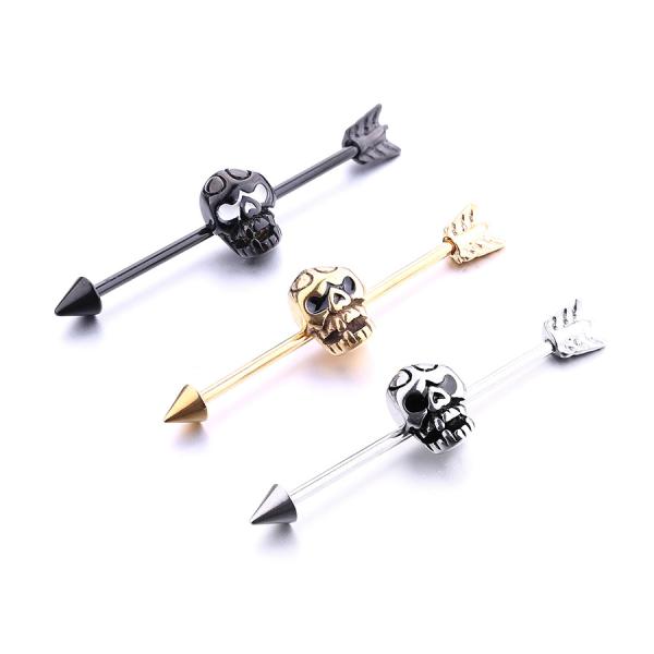 Hot Sale Skull Industrial Piercing Industrial Barbell Body Piercing Jewelry
