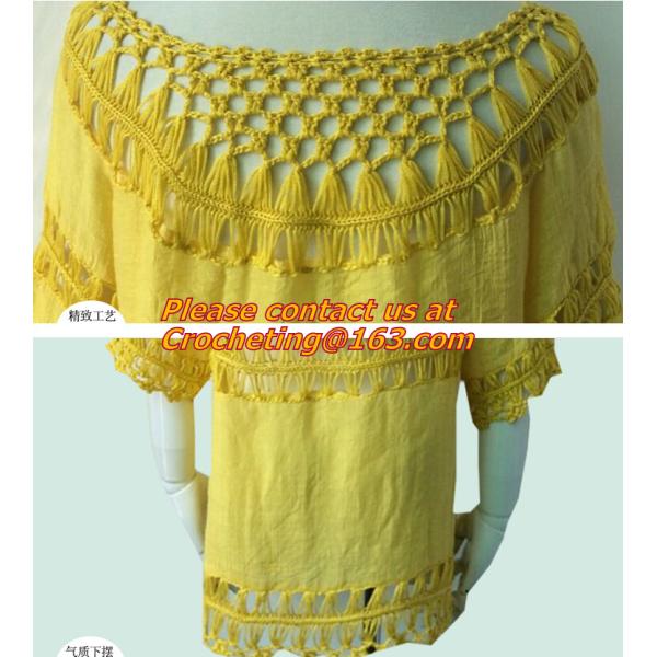 Knitted, Crocheted, Tassel, wear, tops, Cover Ups, Dress Tops, tassel, knitted, Boho