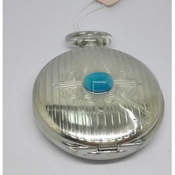 Classical Silver Pocket Watches For Men Quartz With Pendant Chain Fashion