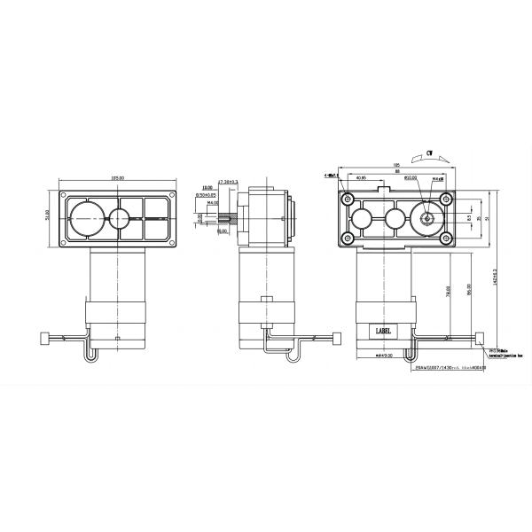 12V 36V 48V DC Gear Motor 20 60 80w Electric Blender Motor Load Speed 8-100RPM