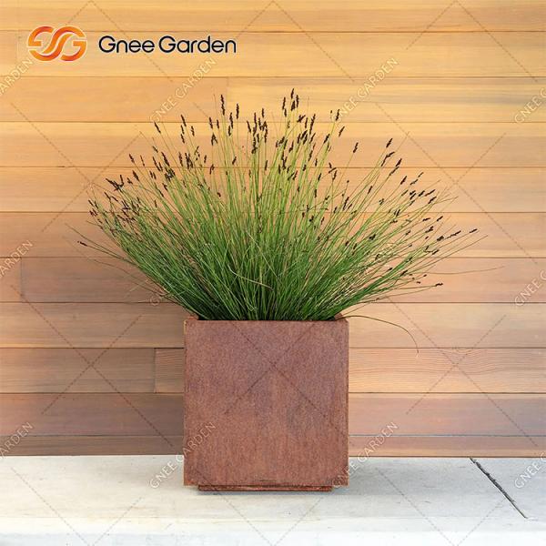 Solid Wood Composite Timber Metal Stand Flower Pot Holder Corten Steel Planter
