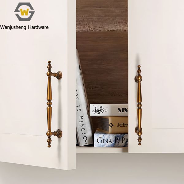 Retro Furniture Hardware Brass Cabinet Wardrobe Handle Kitchen Bedroom Living Room Furniture Handle Metal Spare Parts