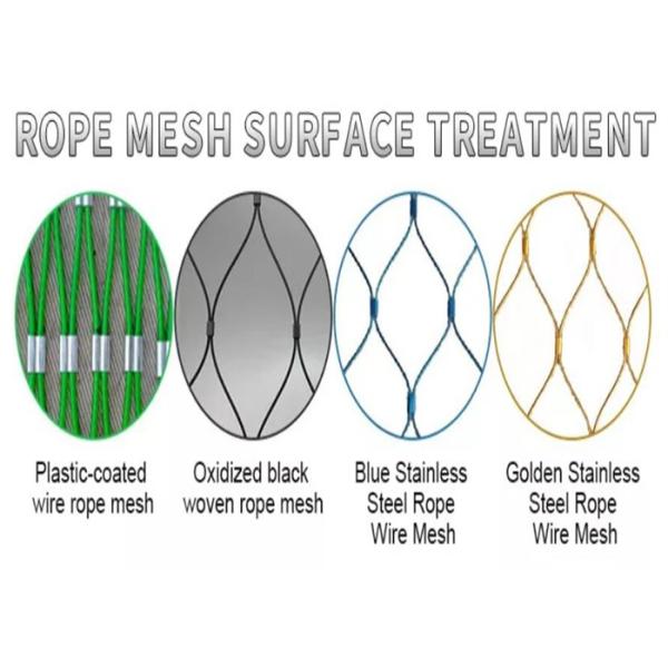 Ferruled Black Oxide Wire Rope Mesh 7X19 Rhombus Security Mesh Fencing Stainless Steel