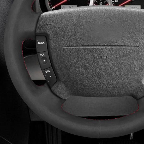 Car Accessories Hand Siticthed Black Genuine Leather Steering Wheel Cover for Ford Falcon 2002-2008