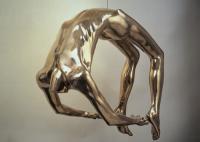 Vida - escultura de suspensão de moldação da estátua do homem do bronze moderno do tamanho