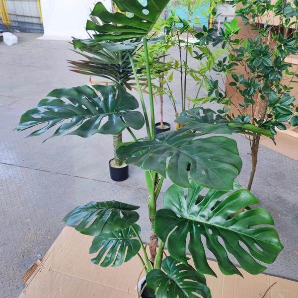Fake Monstera Tree Artificial Potted Floor Plants For Home Decoration