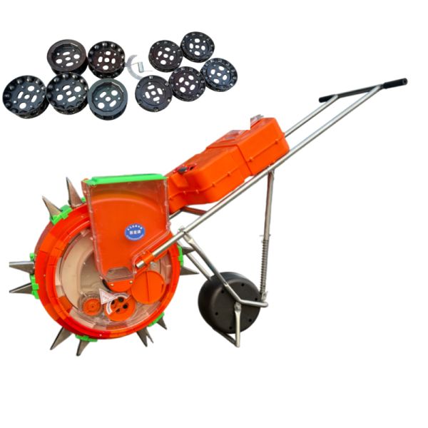 Vegetables Hand Push Seeder With Fertilizer Applicator 12 Nozzle Adjustable