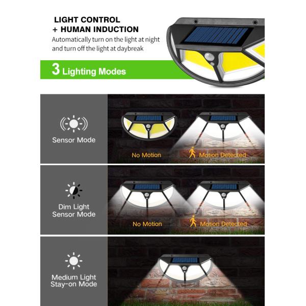 LED Solar Light Outdoor Solar Lamp with Motion Sensor Light Sunlight Street Lamp LED Spotlight for Garden Decoration