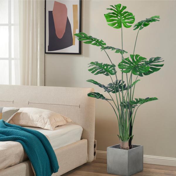 artificial plants manufacturers​ Lifelike Realism 6ft monstera plant​ for  and Office Decoration