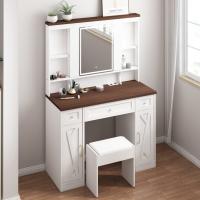Mesa con cajones de maquillaje blanco de estilo noble