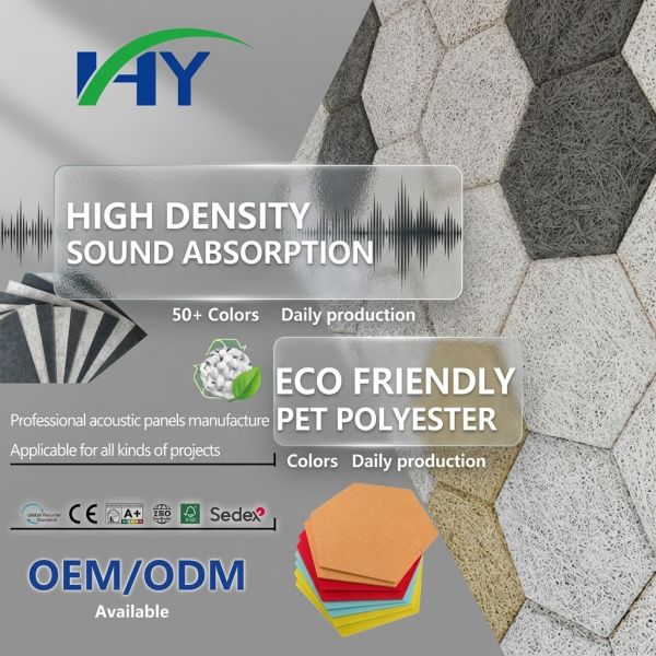 Hexagon Acoustic Panels Recyclable PET Flame Retardant For Commercial Use