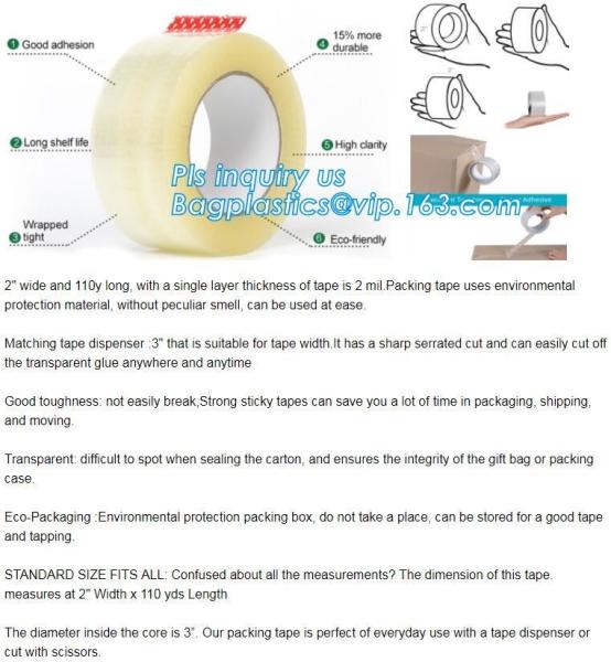 Discount Quality Guaranteed Transparent Adhesive Glue BOPP Material Package Packing Tape,Sealing Tape Packaging Packing