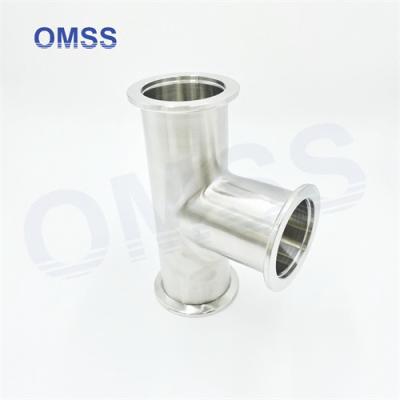 Stainless Steel Sanitary Fittings 304 Stainless Steel Tee 7MP Pipe Clamp Tee