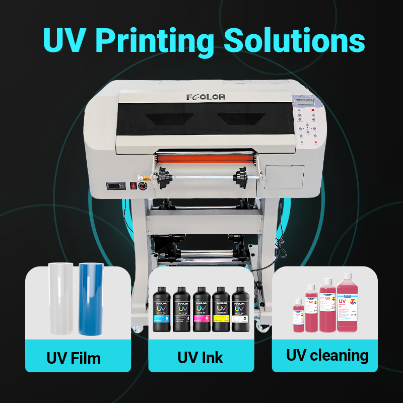 ZYJJ UV300-PRO 30cm UV DTF Crystal Label Printer — DX7 Printhead, Auto Peeling & Laminating, Roll-to-Roll