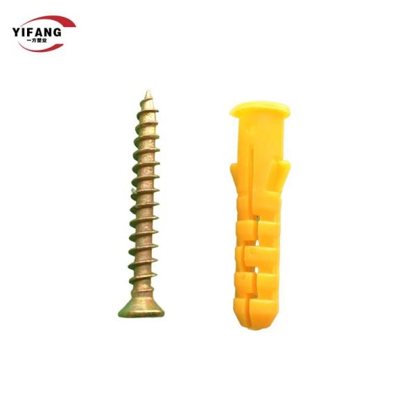 Ancres en plastique en expansion de vis du jaune 30mm de longévité élevée pour la cloison sèche