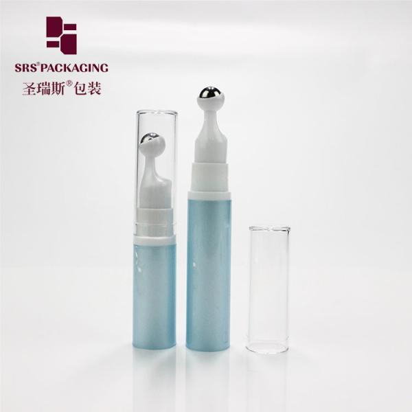 5ml 10ml 12ml 15ml cosmetic empty press airless plastic cream blue roll on bottle