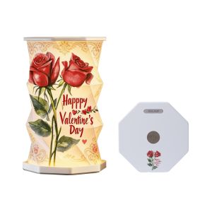 Portable Glowing Pleated Rotating Paper Lamp LED Foldable Eco Friendly Battery