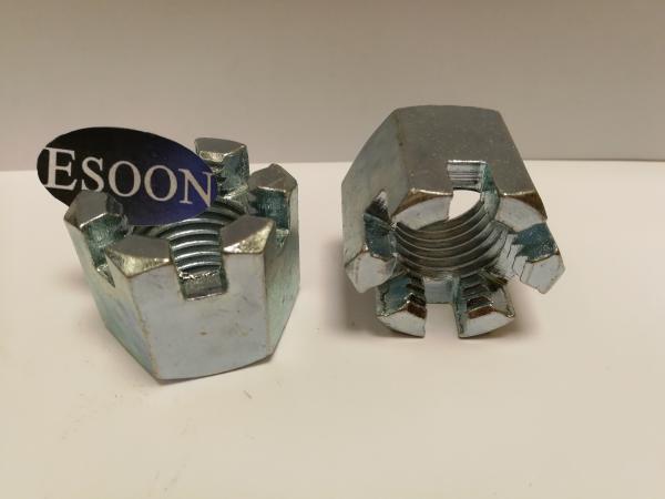 Hex Castle Nuts DIN935,Carbon Steel,M4~M100,Min.1000Pcs,Zinc Surface