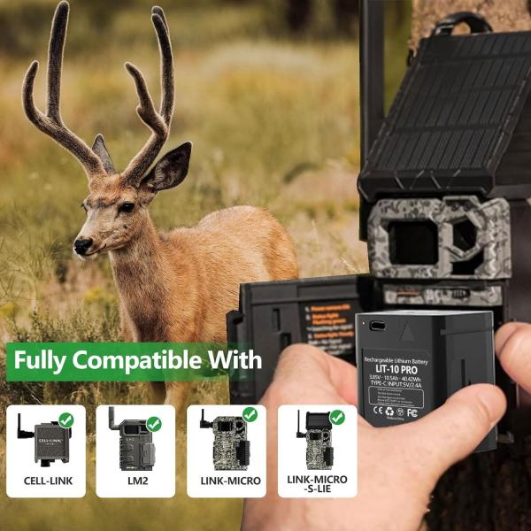 Replacement Battery for LM2, LINK-MICRO, CELL-Link Trail Cameras – 3.85V 10500mAh 40.42Wh LIT-10