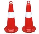 Flexible Road Safety Cones PE Traffic Warning Cones Reflective 33 X 33cm Base