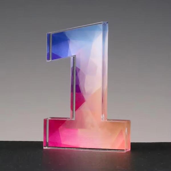 Multipurpose Clear Acrylic Plaques And Awards Number Award Block Custom Shape