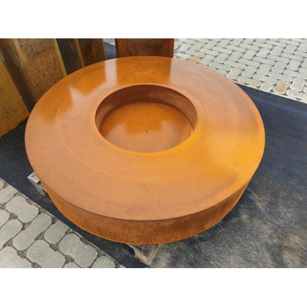 Garden Heater Wood Burning Rusted Metal Circular Corten Steel Fire Pit Table