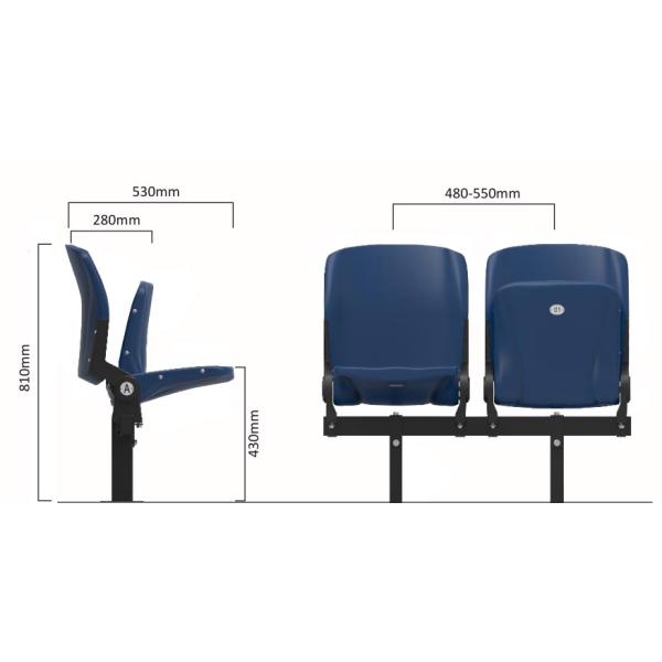 Blow Mounted Seat Base Anti UV Fixed Sports Stadium Seats