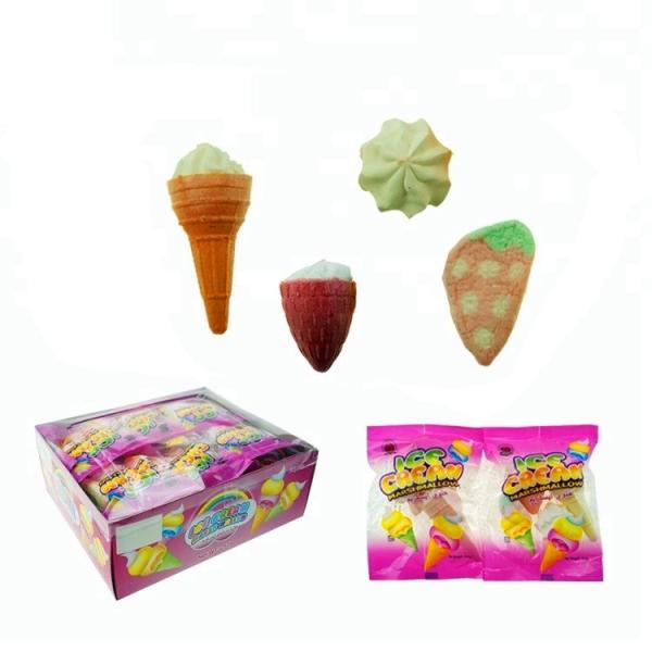 Cute Shape Multi Colored Mini Marshmallows Fruit Cotton Confectionery