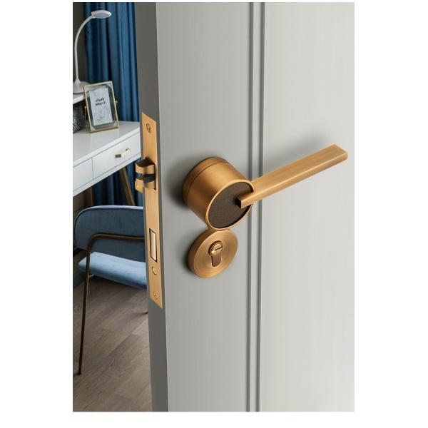 Черная ручка PVD латунный яркий Chrome замка Mortise разделения двери