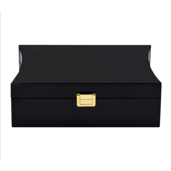 Luxury Black Perfume Box Wear Resistant Durable For 2 Bottles