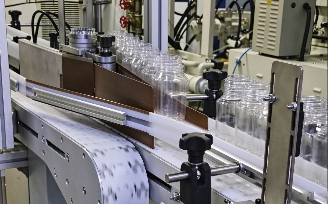 Automatic Plastic Bottle Conveyor Line With Adjustable Guide Rails For Packaging Machinery