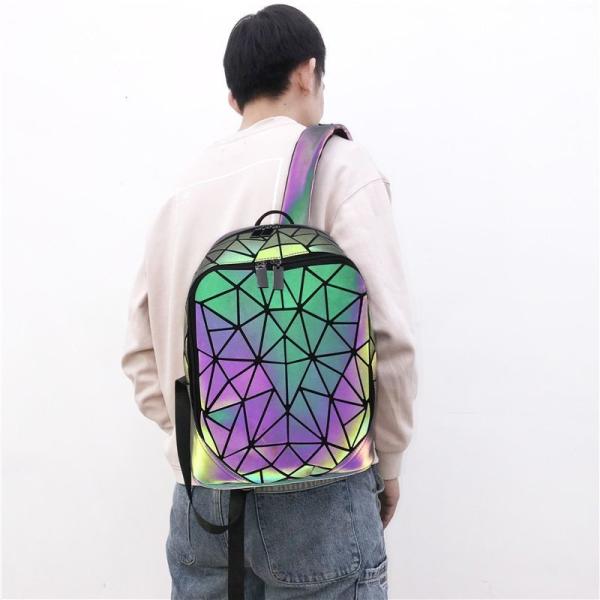 Cool Luminous Personality Fashion Laser Color-Changing Shoulder Student White-Collar Travel Backpack