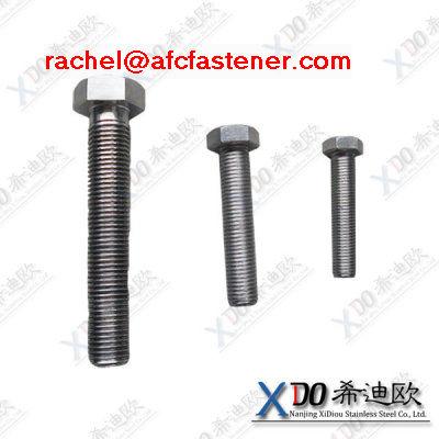 hastelloy bolts hex bolt full threaded M20 stainless steel hex bolt