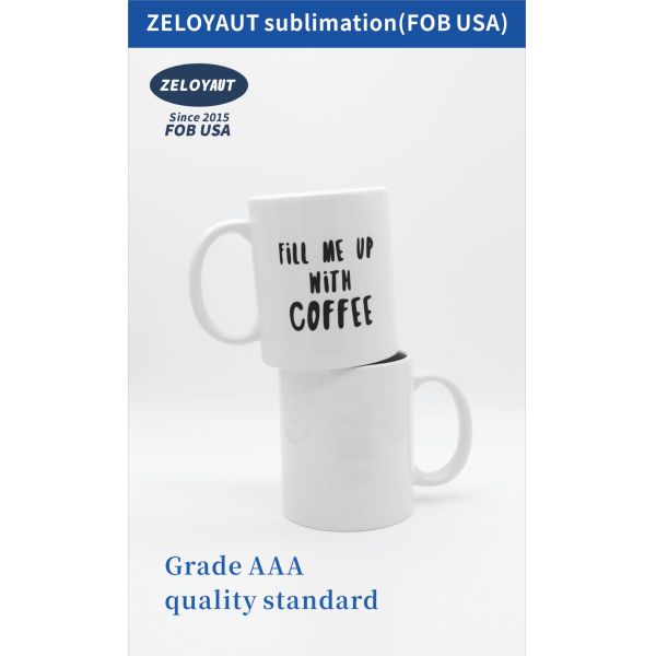 ZELOYAUT Wholesale 11oz/15oz Ceramic Coffee Tea Mugs Custom Sublimation Promotional Business Gifts Personalized Blank Mugs