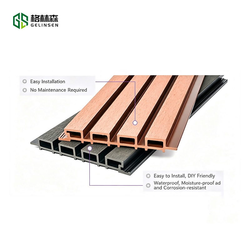 219x26mm WPC Wall Panels 3D Slat Outdoor Cladding UV Resistant Weatherproof for Garden