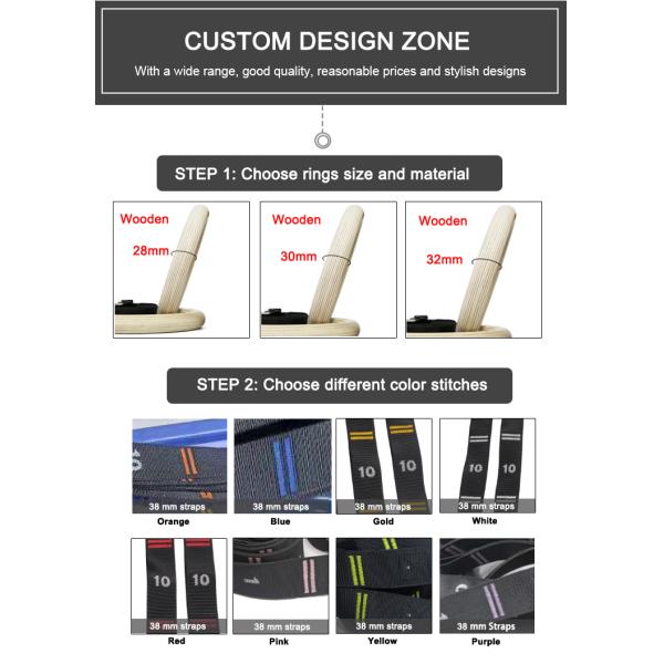 Pull Up Wooden Gymnastic Rings Bodybuilding Strength Training Workout 450kg