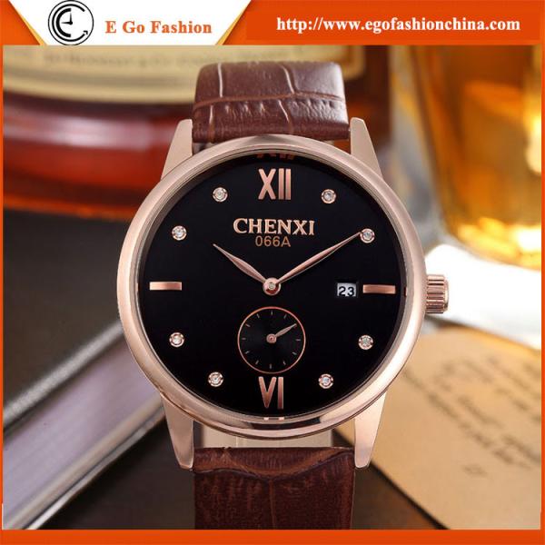 066A Fashion Business Watch Super Classic Design Rose Gold Roman Numbers Unisex Watch Hot