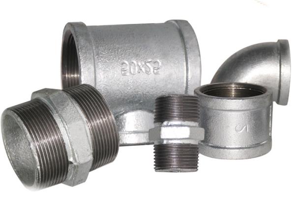White Color Malleable Iron Pipe Fittings Metal Pipe Coupling Female Connection