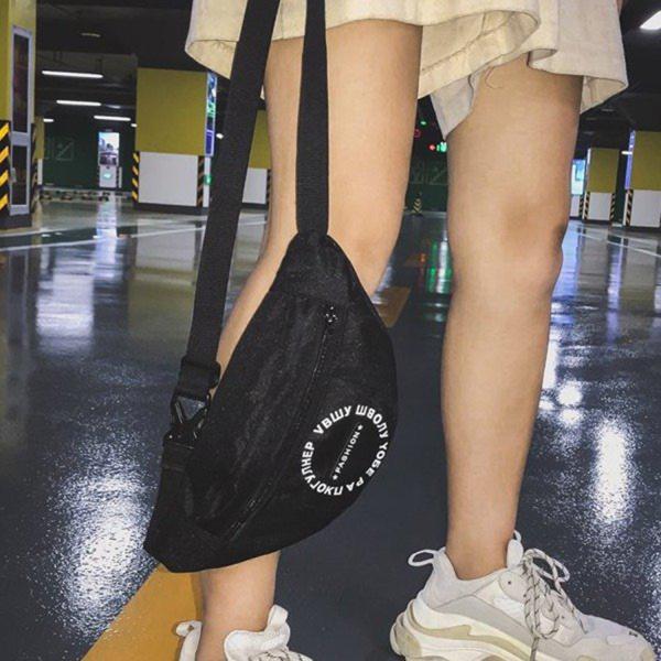 Hip hop cool Fanny pack a solid color retro women's trend crossbody bag with matching monogram crossbody bag