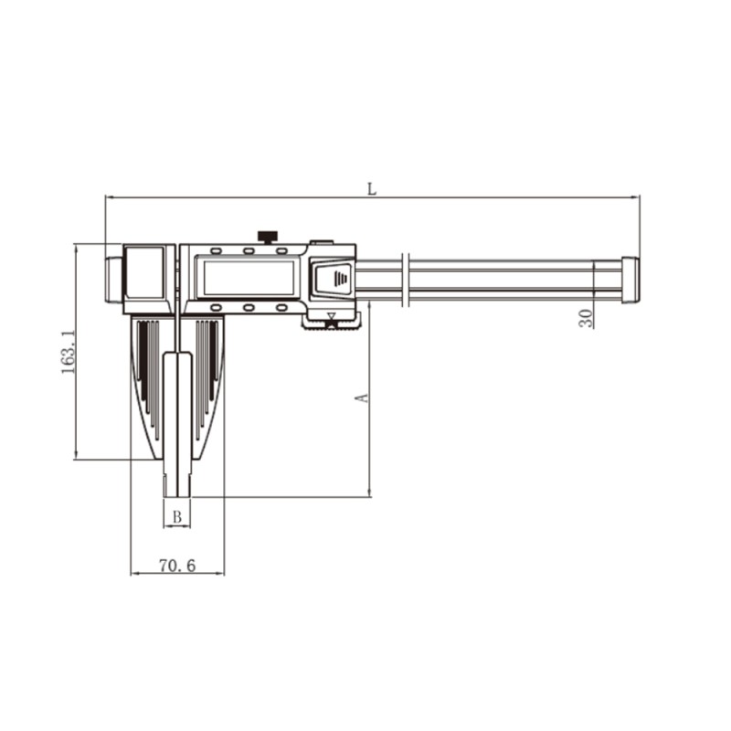Heavy Duty 0-600mm/0-24″ Carbon Fiber Digital Caliper IP65 Dustproof Waterproof Industrial Measuring Instrument