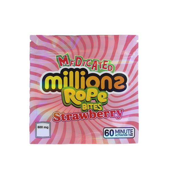 Impresión en grabado de bolsas de plástico Mylar con cremallera para el embalaje de gomas