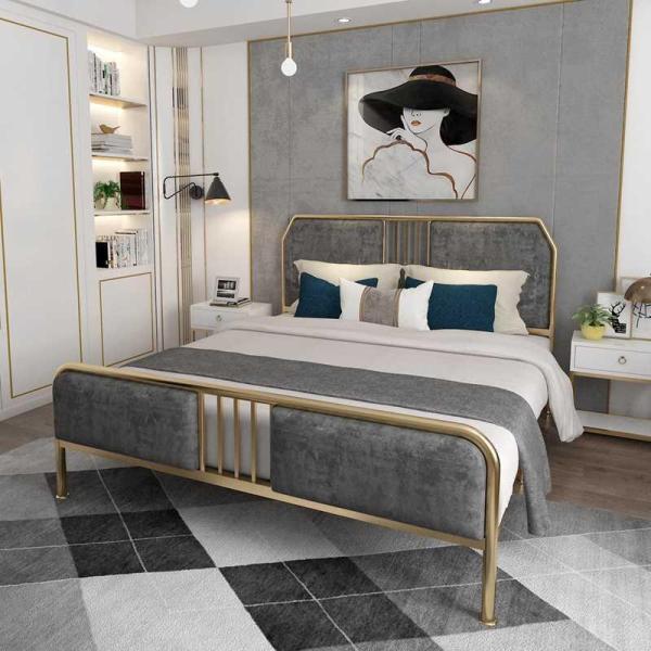 Sophisticated Tufted Metal Bedroom Furniture Set with Display Stand and Bunk Bed