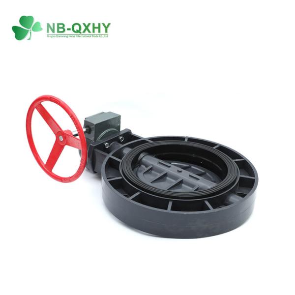 Válvula de borboleta de PVC padrão industrial DIN ANSI JIS para modo de condução manual