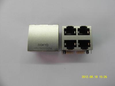 2 x 2 multi porto RJ45 empilhado Ethernet Jack modular para a aplicação do transceptor