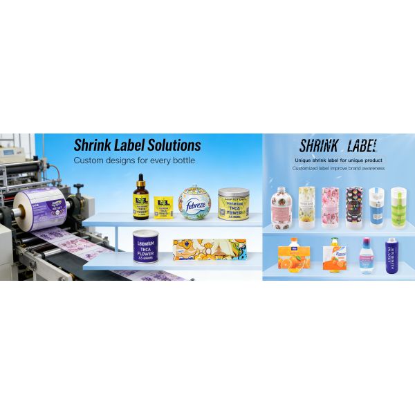 Clear Custom Shrink Wrap Labels With Perforation Food Safe Wrap Daily Packaging For Bottles
