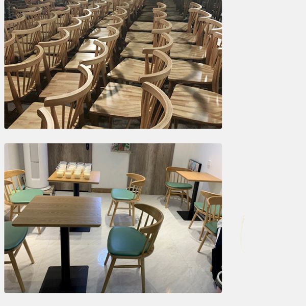 Restaurant Cafe Wood Easy Dining Chair Solid Wood Chair for Restaurant