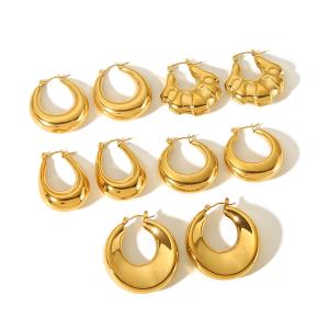 Pendiente de acero inoxidable 18k de moda 30mm 9g Pendiente de oro de acero
